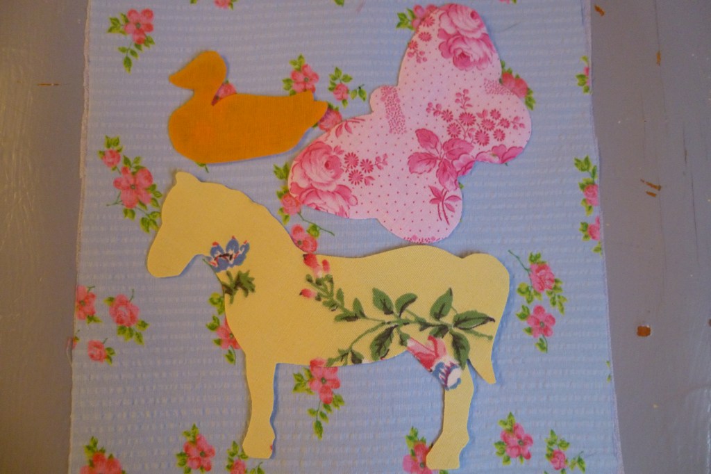 vintage fabric horse